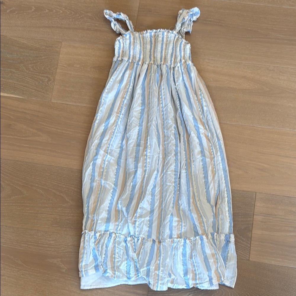 Striped Blue and White Summer Kids Dress
